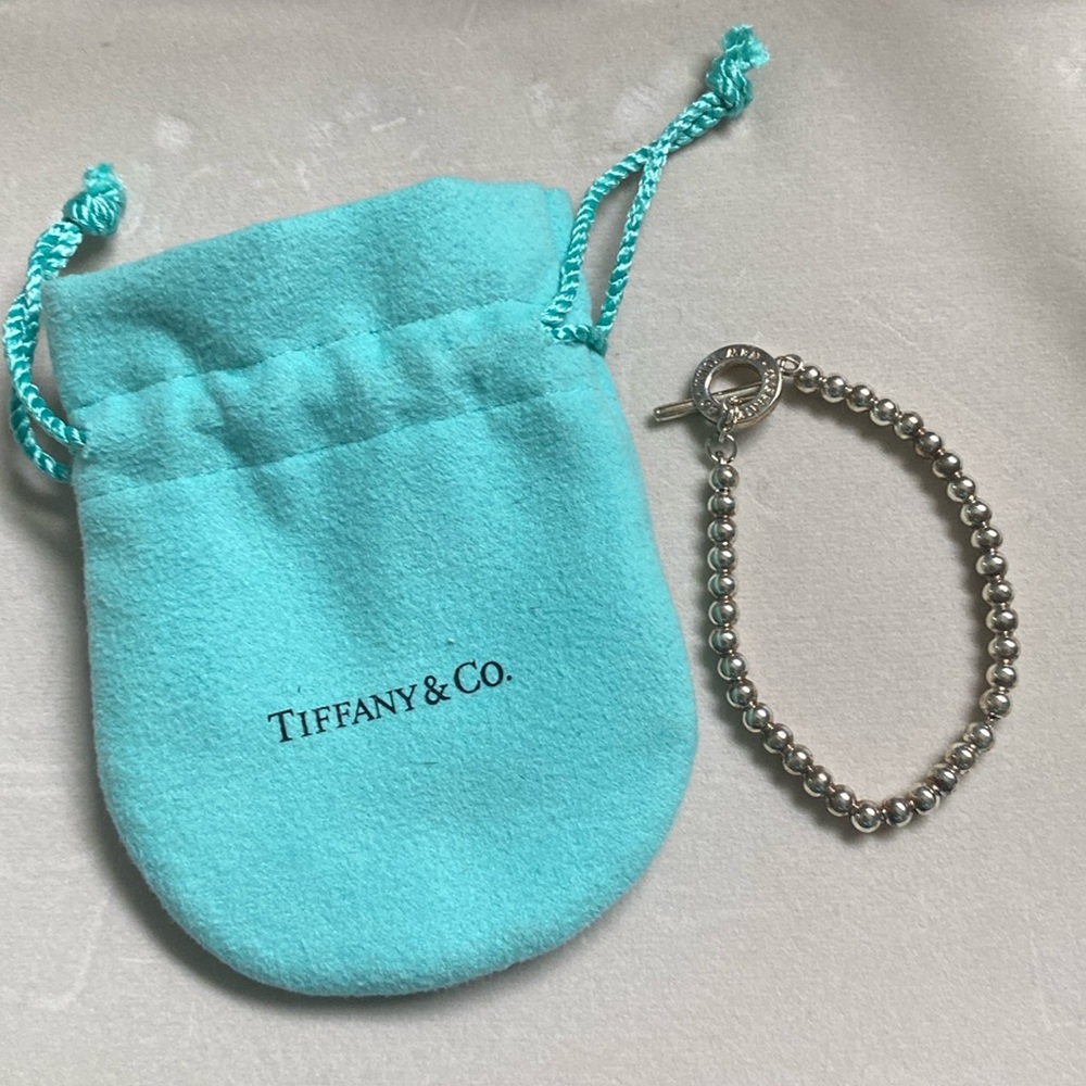 Tiffany & Co. Sterling Silver Mini Bead Ball Toggle Bracelet